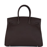 Hermes Birkin 35 Chocolat Togo Palladium Hardware