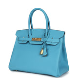 Hermes Birkin 30 Bleu du Nord Epsom Gold Hardware