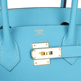 Hermes Birkin 30 Bleu du Nord Epsom Gold Hardware