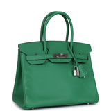 Pre-owned Hermes Birkin 30 Cactus Epsom Palladium Hardware