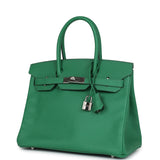 Pre-owned Hermes Birkin 30 Cactus Epsom Palladium Hardware