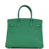 Pre-owned Hermes Birkin 30 Cactus Epsom Palladium Hardware