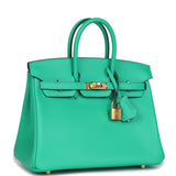 Hermes Birkin 25 Menthe Swift Gold Hardware