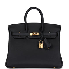 Hermes Birkin 25 Black Togo Gold Hardware
