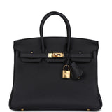 Hermes Birkin 25 Black Togo Gold Hardware