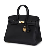 Hermes Birkin 25 Black Togo Gold Hardware