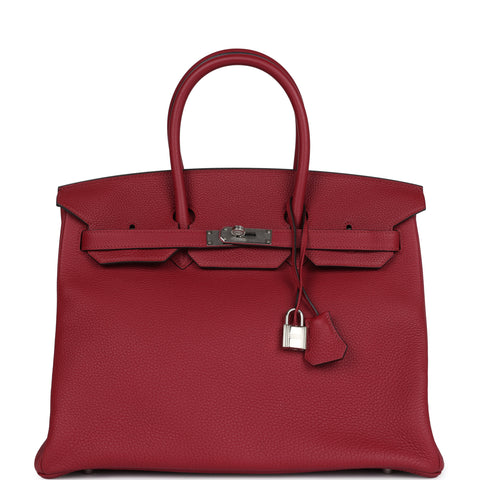 Hermes Birkin 35 Rouge Grenat Togo Palladium Hardware