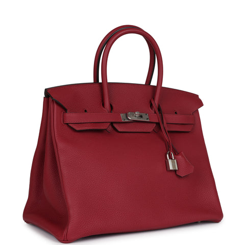 Hermes Birkin 35 Rouge Grenat Togo Palladium Hardware