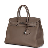 Pre-owned Hermes Birkin 35 Etoupe Togo Palladium Hardware