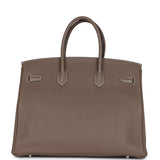 Pre-owned Hermes Birkin 35 Etoupe Togo Palladium Hardware