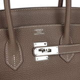 Pre-owned Hermes Birkin 35 Etoupe Togo Palladium Hardware