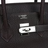 Pre-owned Hermes Special Order (HSS) Birkin 35 Ebene Verso Fjord Palladium Hardware