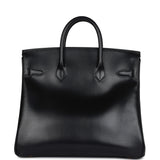 Vintage Hermes HAC Birkin 32 Black Box Gold Hardware