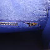 Hermes Special Order (HSS) Birkin 30 Rose Confetti and Bleu Electric Epsom Brushed Gold Hardware