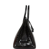 Pre-owned Hermes Birkin 35 Graphite Shiny Porosus Crocodile Palladium Hardware