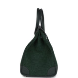 Hermes Birkin 35 Vert Anglais Feutre Wool and Vert Fonce Feutre Swift Palladium Hardware