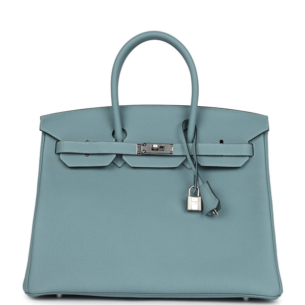 Hermes Birkin 35 Ciel Togo Palladium Hardware