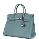 Hermes Birkin 35 Ciel Togo Palladium Hardware