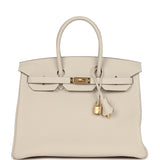 Hermes Birkin 35 Craie Togo Gold Hardware