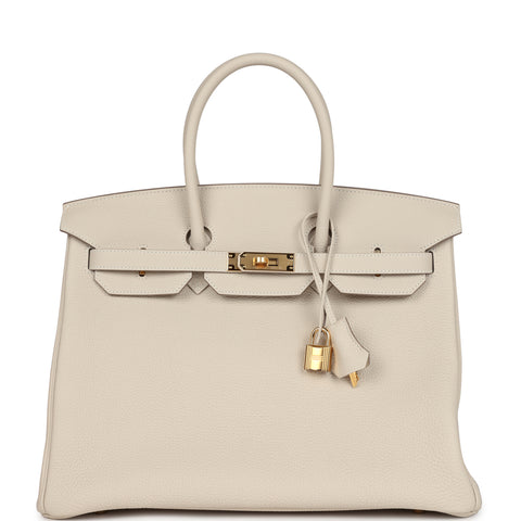 Hermes Birkin 35 Craie Togo Gold Hardware