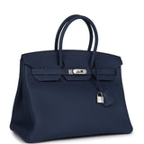 Hermes Birkin 35 Bleu Navy Togo Palladium Hardware