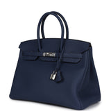 Hermes Birkin 35 Bleu Navy Togo Palladium Hardware