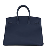 Hermes Birkin 35 Bleu Navy Togo Palladium Hardware