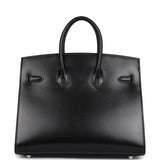 Hermes Birkin Sellier 25 Black Box Palladium Hardware