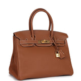 Pre-owned Hermes Birkin 30 Gold Togo Gold Hardware