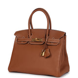 Pre-owned Hermes Birkin 30 Gold Togo Gold Hardware