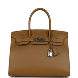 Pre-owned Hermes Birkin Sellier 30 Bronze Dore Madame Palladium Hardware