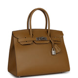 Pre-owned Hermes Birkin Sellier 30 Bronze Dore Madame Palladium Hardware