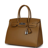 Pre-owned Hermes Birkin Sellier 30 Bronze Dore Madame Palladium Hardware