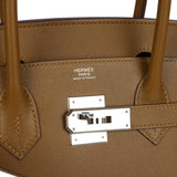 Pre-owned Hermes Birkin Sellier 30 Bronze Dore Madame Palladium Hardware