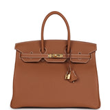 Hermes Birkin 35 Gold Togo Gold Hardware