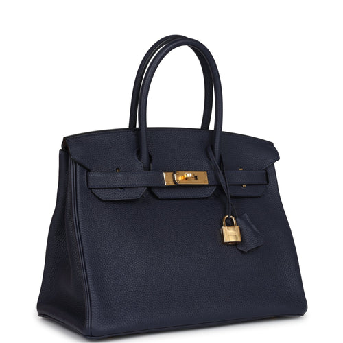 Hermes Birkin 30 Bleu Nuit Togo Gold Hardware