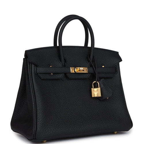 Hermes Birkin 25 Black Togo Gold Hardware