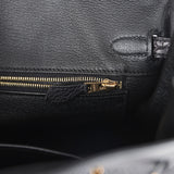 Hermes Birkin 25 Black Matte Alligator and Togo Touch Gold Hardware