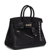 Hermes Limited Edition Birkin Rock 25 Black Volupto Palladium Hardware