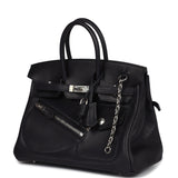 Hermes Limited Edition Birkin Rock 25 Black Volupto Palladium Hardware