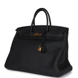 Pre-owned Hermes Birkin 40 Black Togo Gold Hardware