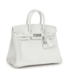 Hermes Birkin 25 New White Swift Palladium Hardware