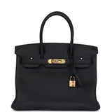 Hermes Birkin 30 Black Togo Gold Hardware