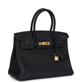 Hermes Birkin 30 Black Togo Gold Hardware