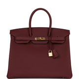 Hermes Birkin 35 Rouge H Togo Gold Hardware