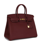 Hermes Birkin 35 Rouge H Togo Gold Hardware