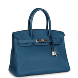 Pre-owned Hermes Birkin 30 Colvert Togo Palladium Hardware