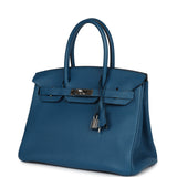 Pre-owned Hermes Birkin 30 Colvert Togo Palladium Hardware