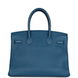 Pre-owned Hermes Birkin 30 Colvert Togo Palladium Hardware