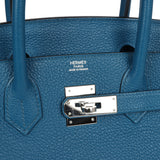 Pre-owned Hermes Birkin 30 Colvert Togo Palladium Hardware